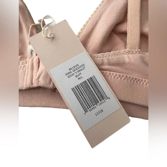 NWT Eberjey Pima Stretch Cotton V Bralette in Buff size M/L - Picture 3 of 5
